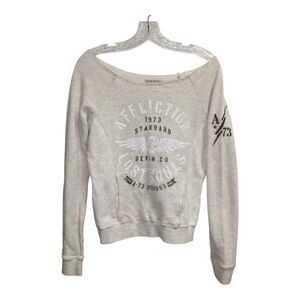 Affliction Cream Graphic Sweatshirt